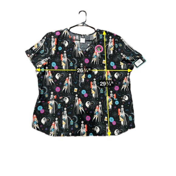Disney NWT Nightmare Before Christmas Scrub Top SZ XXL - Picture 9 of 10